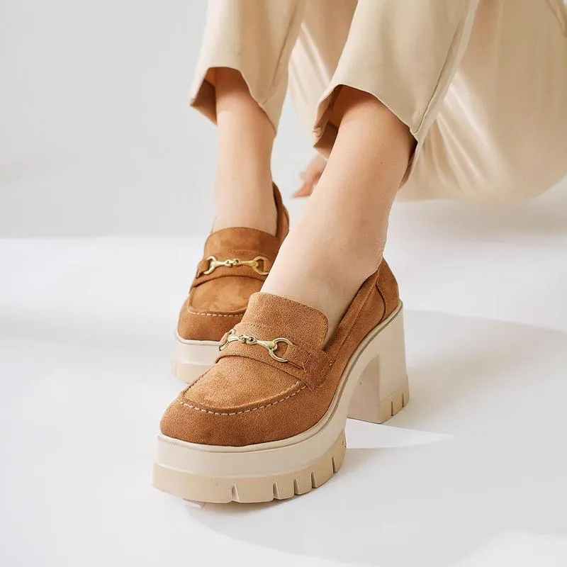 E5221 Thick-soled Retro Loafers