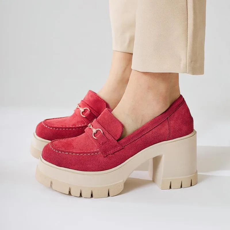 E5221 Thick-soled Retro Loafers