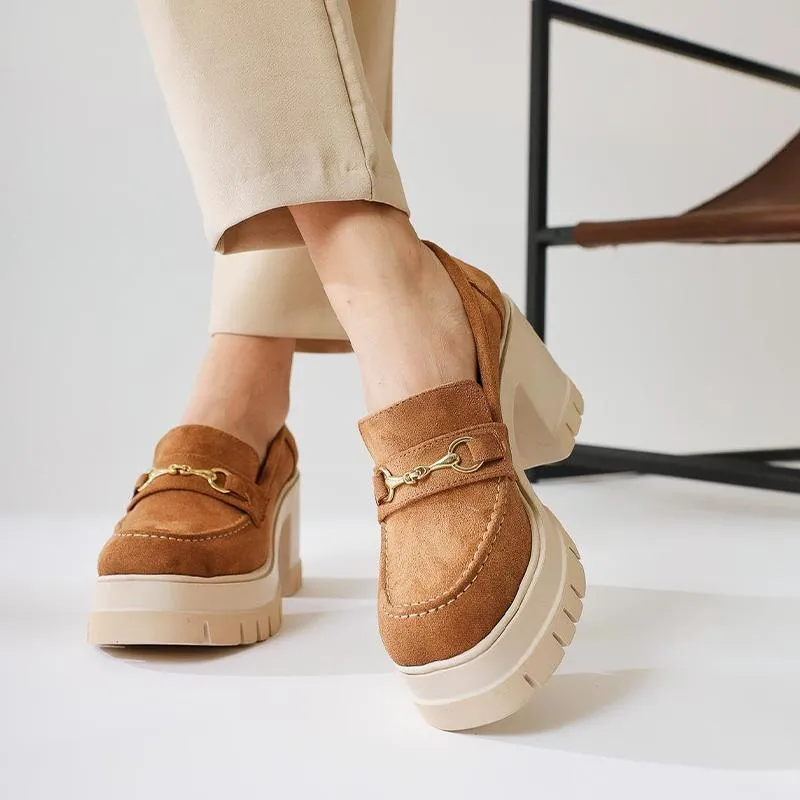 E5221 Thick-soled Retro Loafers