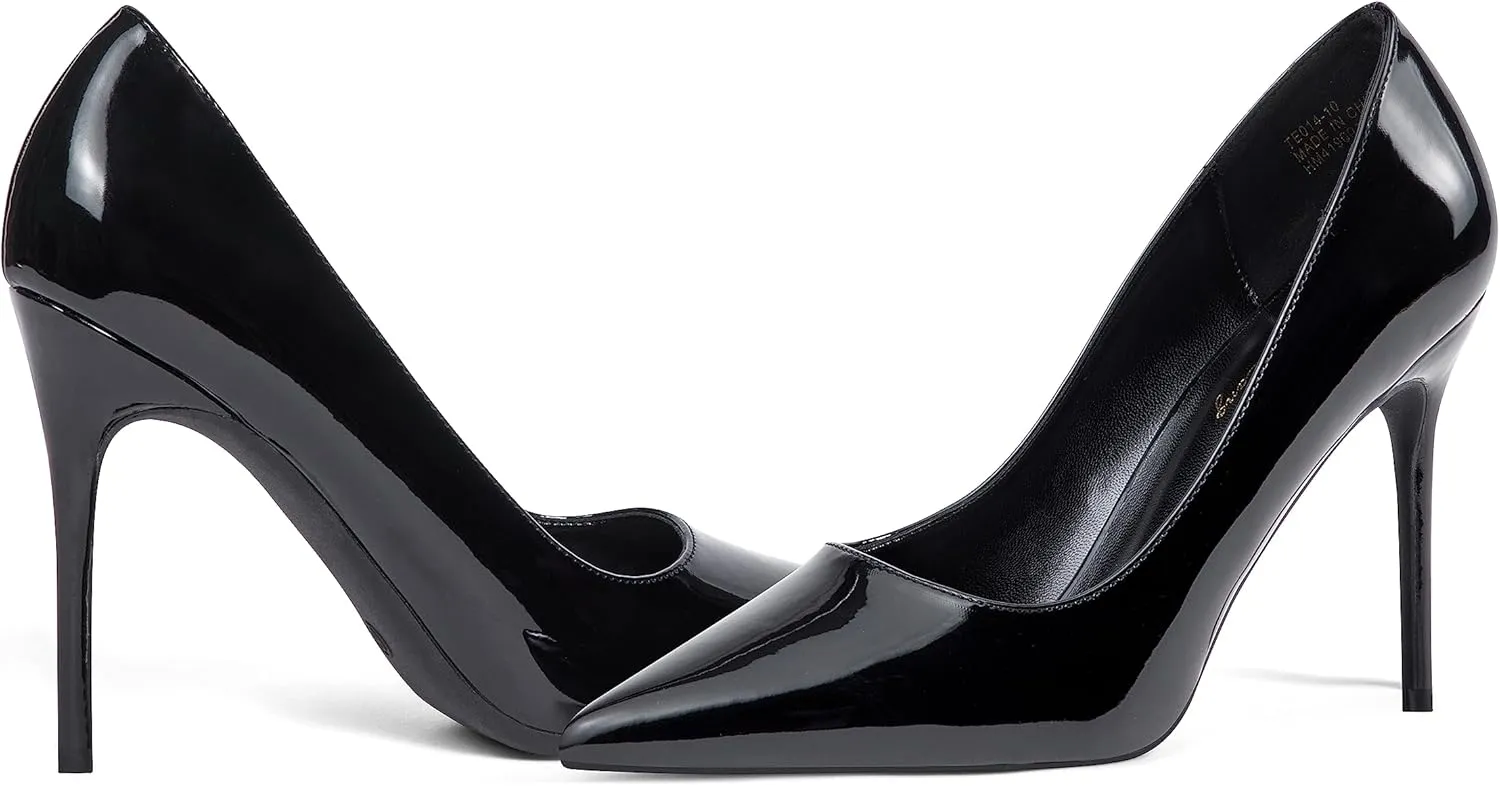 Elisabet Tang High Heels, Womens Pointed Toe Slip on Stilettos Party Wedding Pumps Basic Shoes