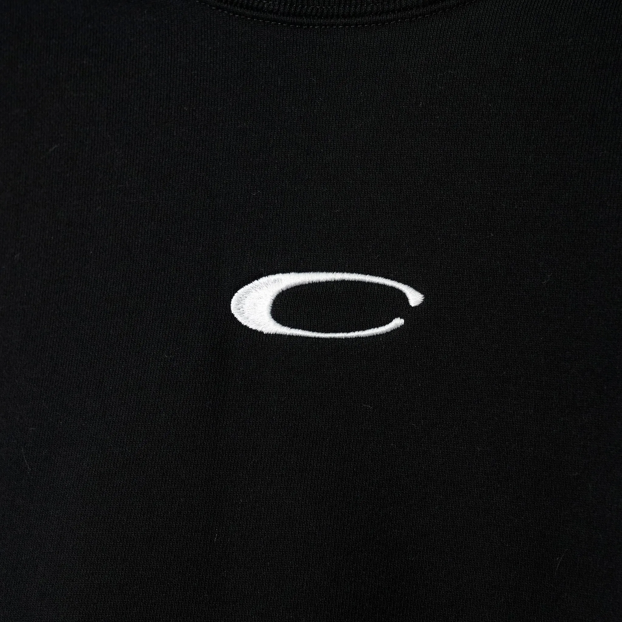 EMBROIDERE LOGO SWITCHING COTTON SWEATSHIRT / BLACK
