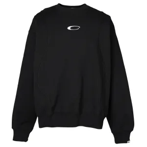 EMBROIDERE LOGO SWITCHING COTTON SWEATSHIRT / BLACK