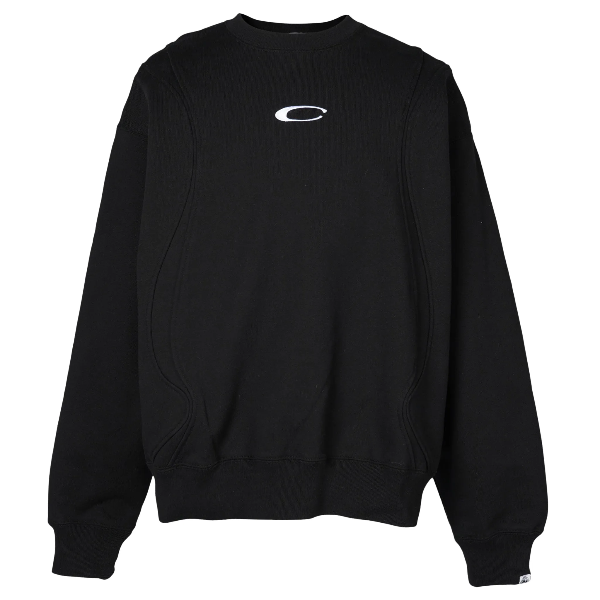 EMBROIDERE LOGO SWITCHING COTTON SWEATSHIRT / BLACK