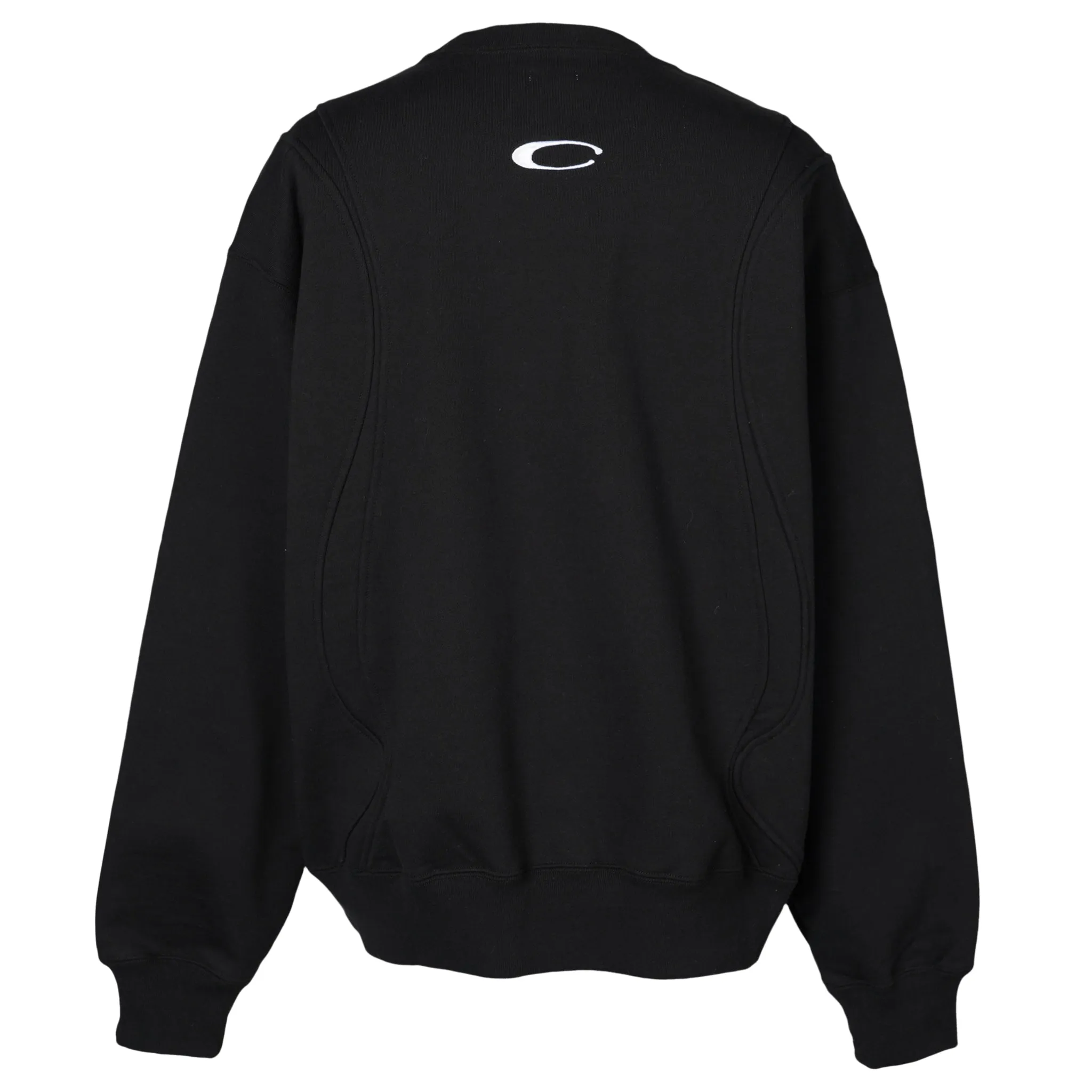 EMBROIDERE LOGO SWITCHING COTTON SWEATSHIRT / BLACK