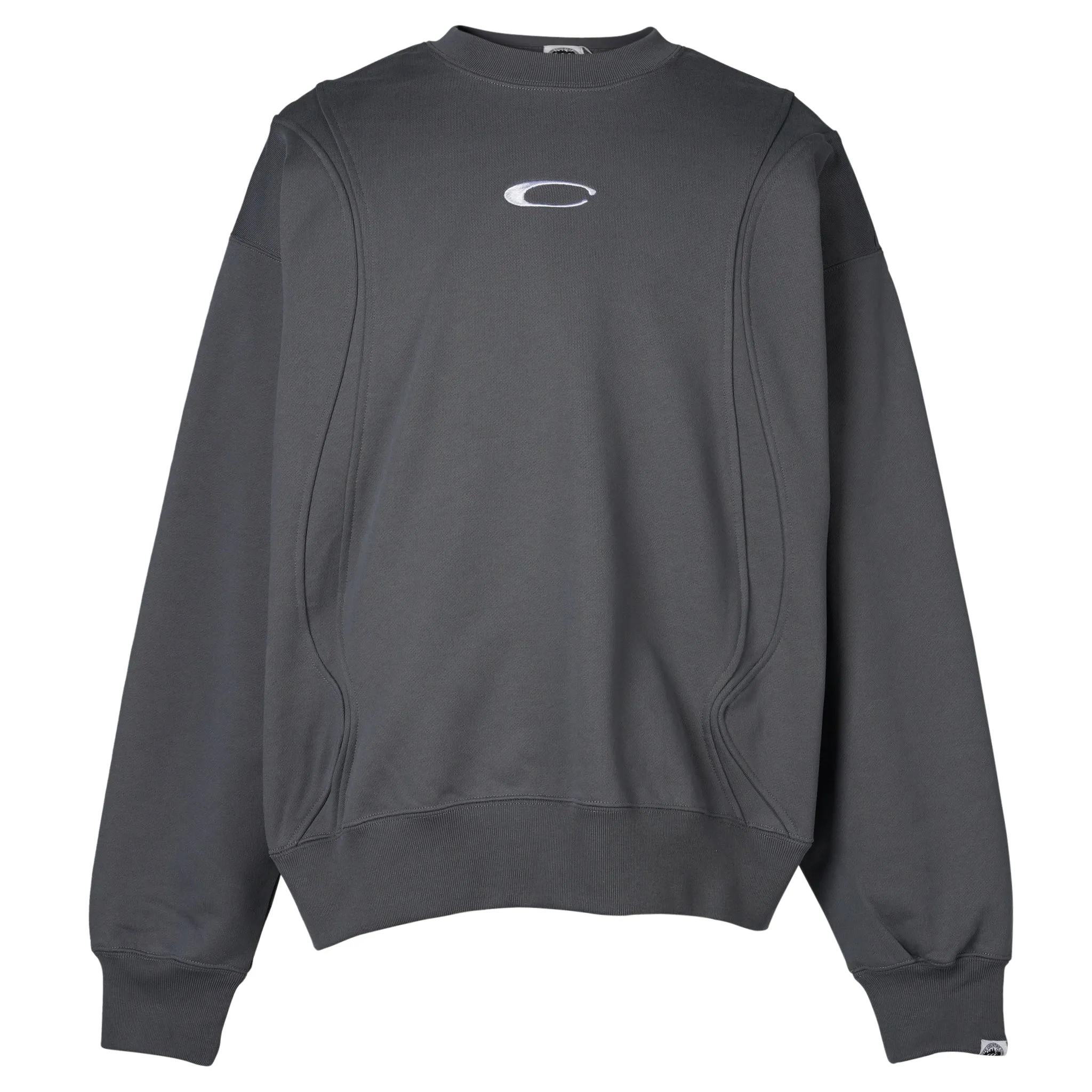 EMBROIDERE LOGO SWITCHING COTTON SWEATSHIRT / DEEP BLUE