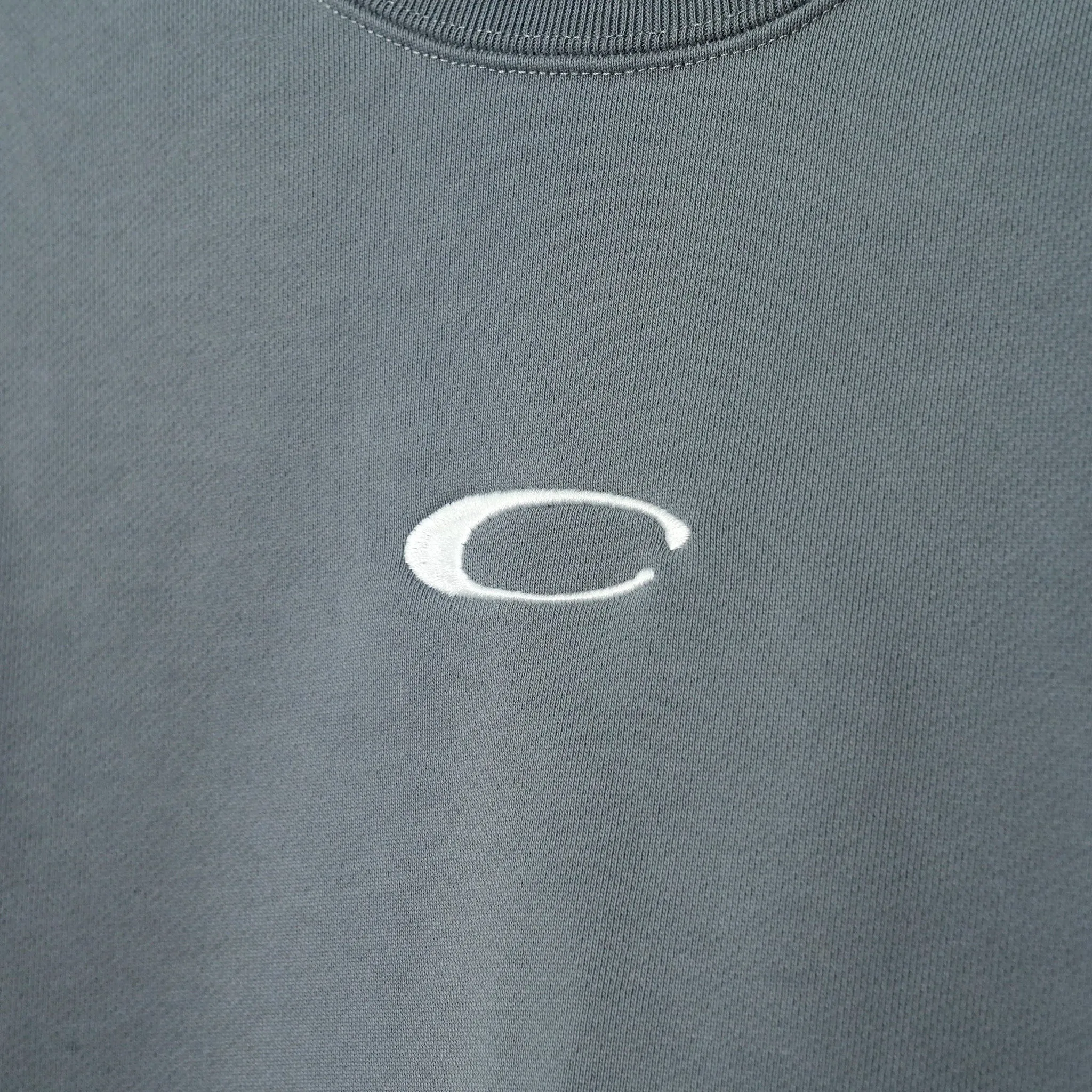 EMBROIDERE LOGO SWITCHING COTTON SWEATSHIRT / DEEP BLUE