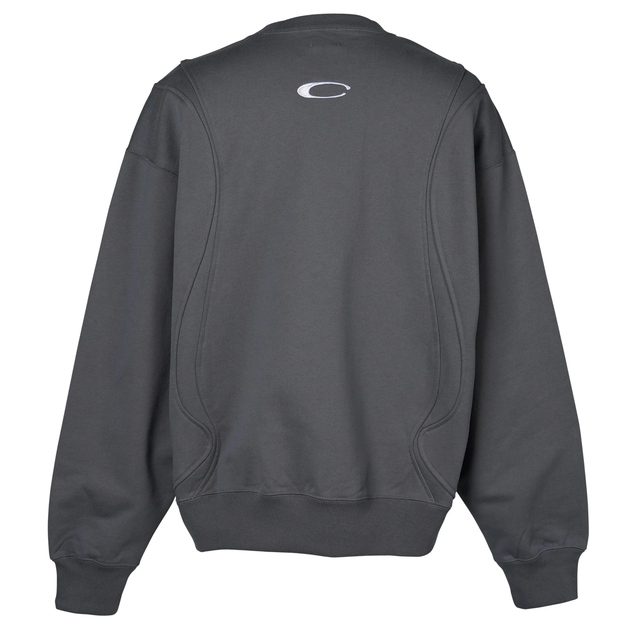 EMBROIDERE LOGO SWITCHING COTTON SWEATSHIRT / DEEP BLUE