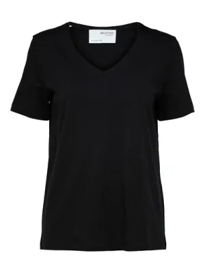 Essential Ss V-Neck Tee - Black