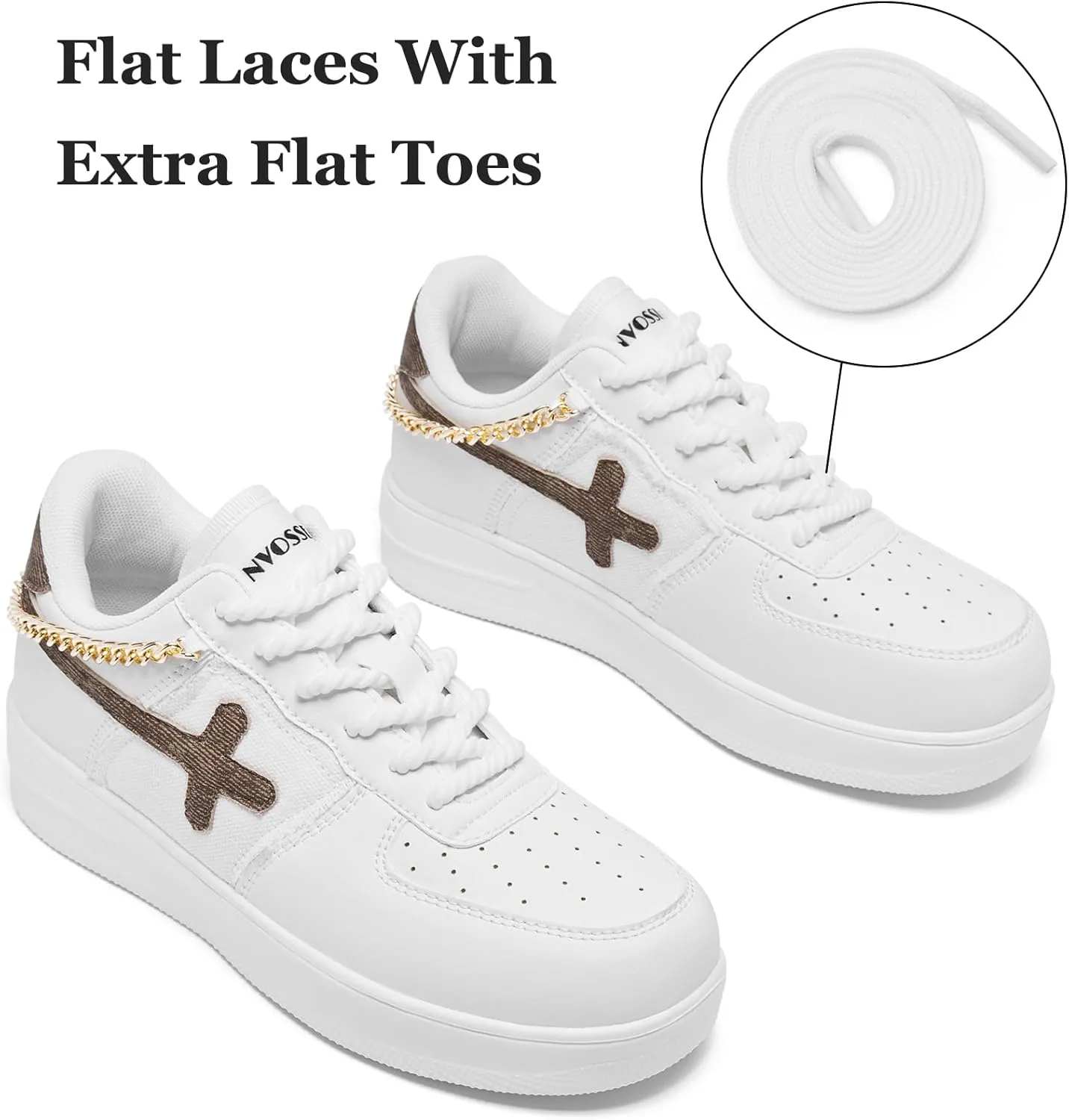 FANVOSSEM Chunky Platform Sneakers for WomenWomen's Comfy Sparkly Dad Shoes Lace-Up Casual Walking & Sport Work Sneaker
