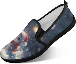 Fashion Soft House Loafers Elastic Comfort Tennis Workout Shoes Womens Breathable Lightweight Slip On Sneakers for Walking US 6-11 Black Sole