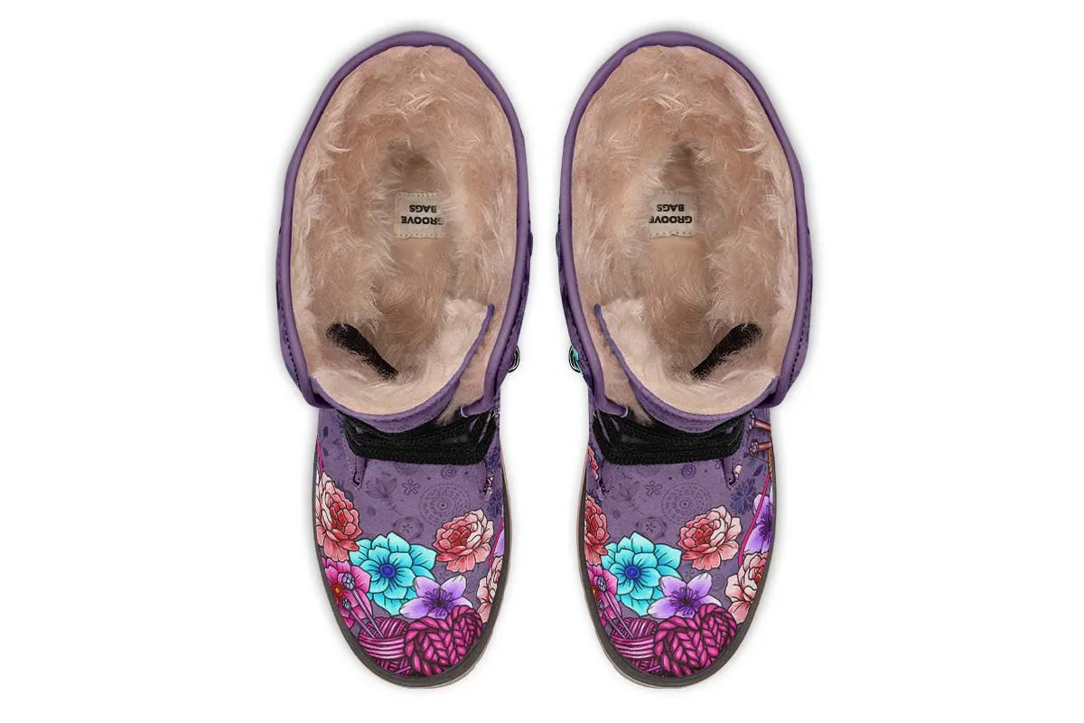Floral Knitting Polar Vibe Boots