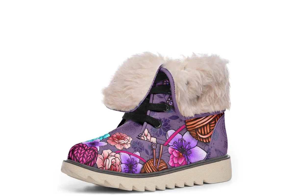 Floral Knitting Polar Vibe Boots
