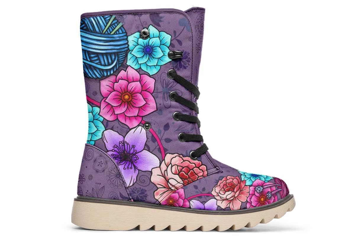 Floral Knitting Polar Vibe Boots