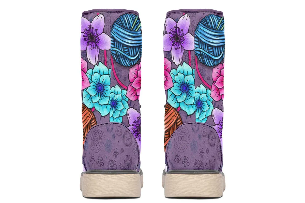 Floral Knitting Polar Vibe Boots
