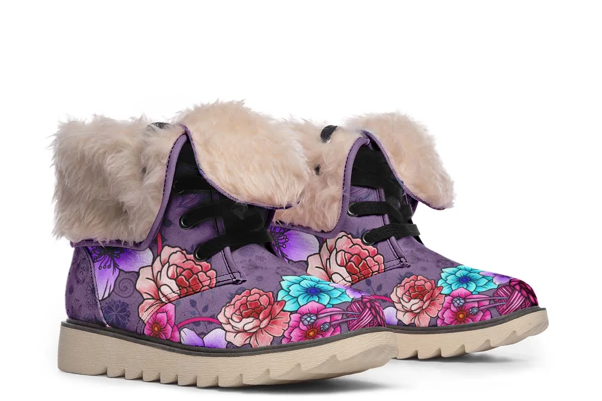 Floral Knitting Polar Vibe Boots