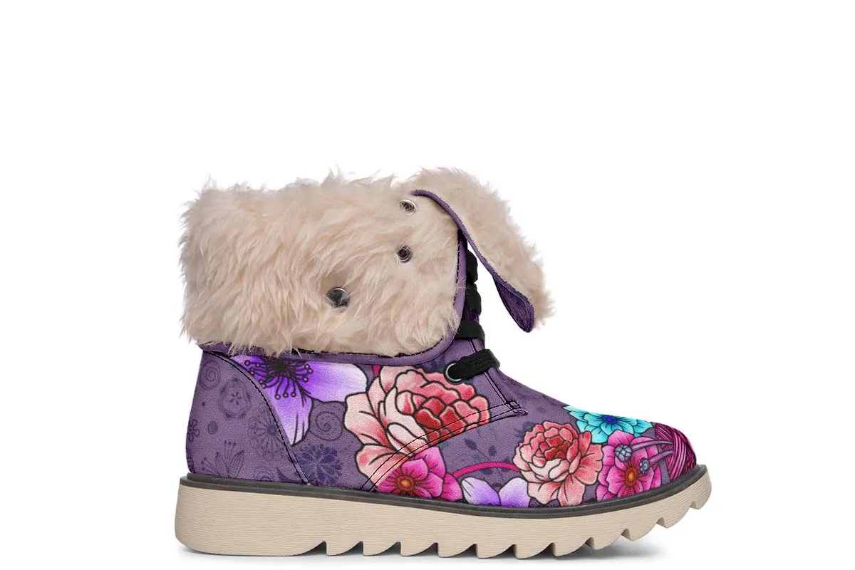 Floral Knitting Polar Vibe Boots