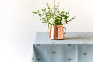 GALLEY & FEN Blue Fleur Embroidered Tablecloth
