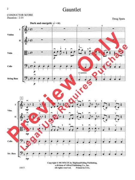 Gauntlet (Doug Spata) for String Orchestra