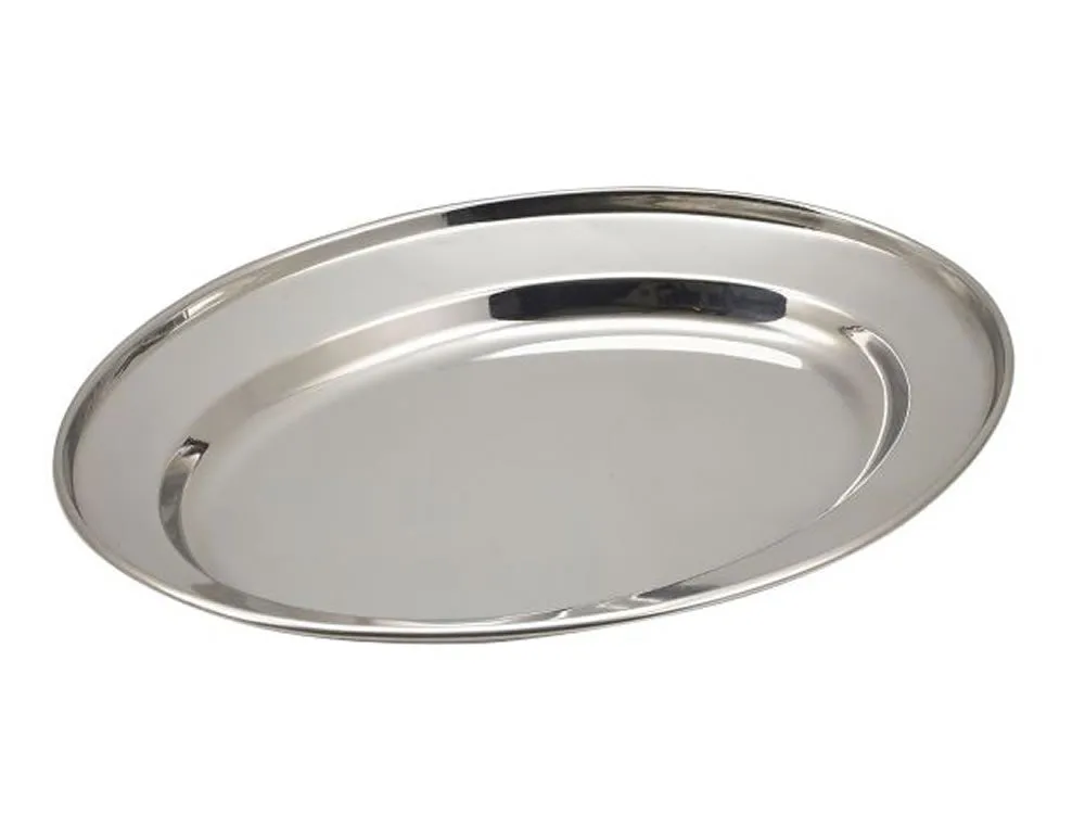 Genware 1065 S/St Oval Flat 9"
