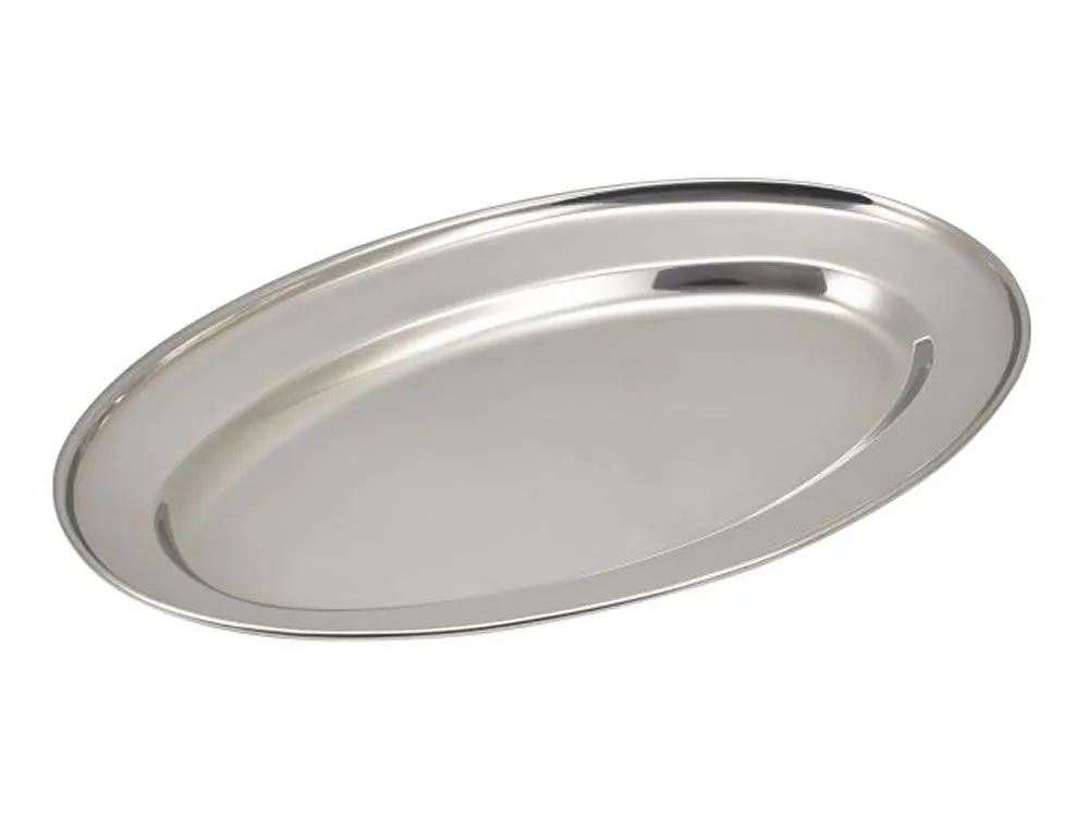 Genware 1564 S/St.Oval Flat 16"(11564) **