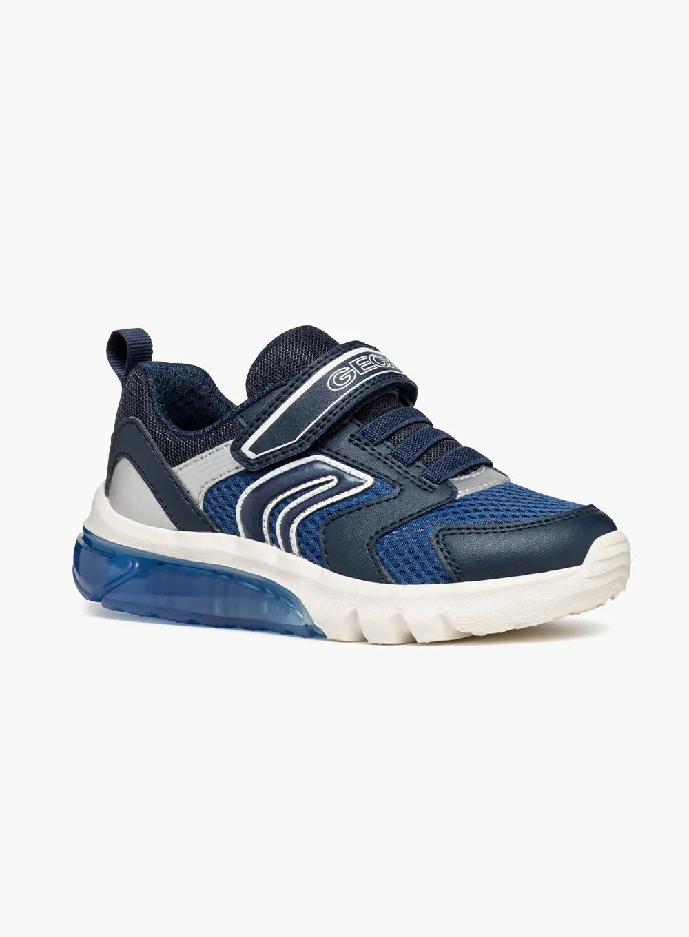 Geox Jr Ciberdron Trainers in Navy/Avio