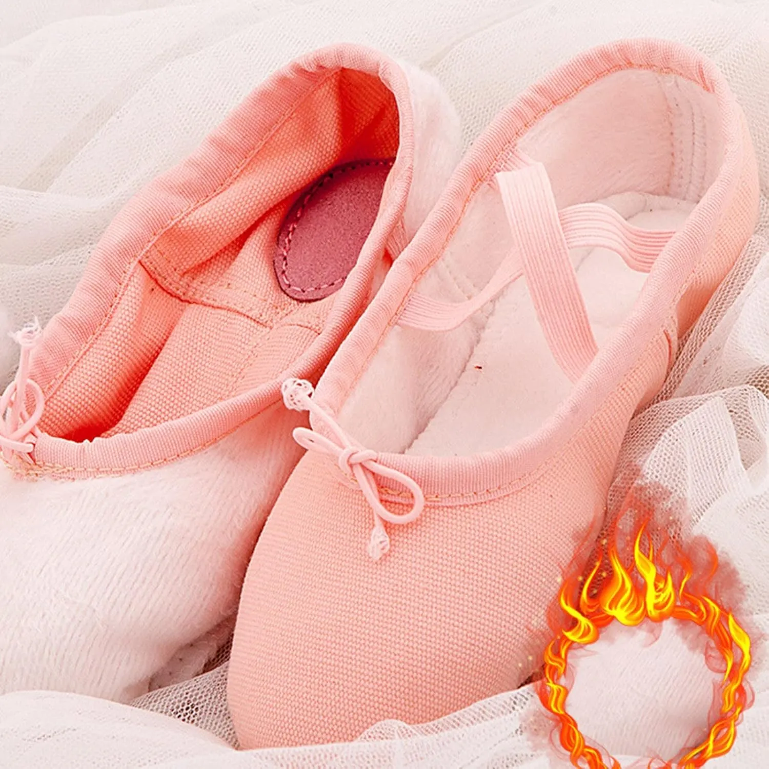 Girl's Ballet Shoes Toddler Slip-On Leather Sole Canvas Dance Slippers Yoga Training Gym Shoes Girls Ballet Slippers