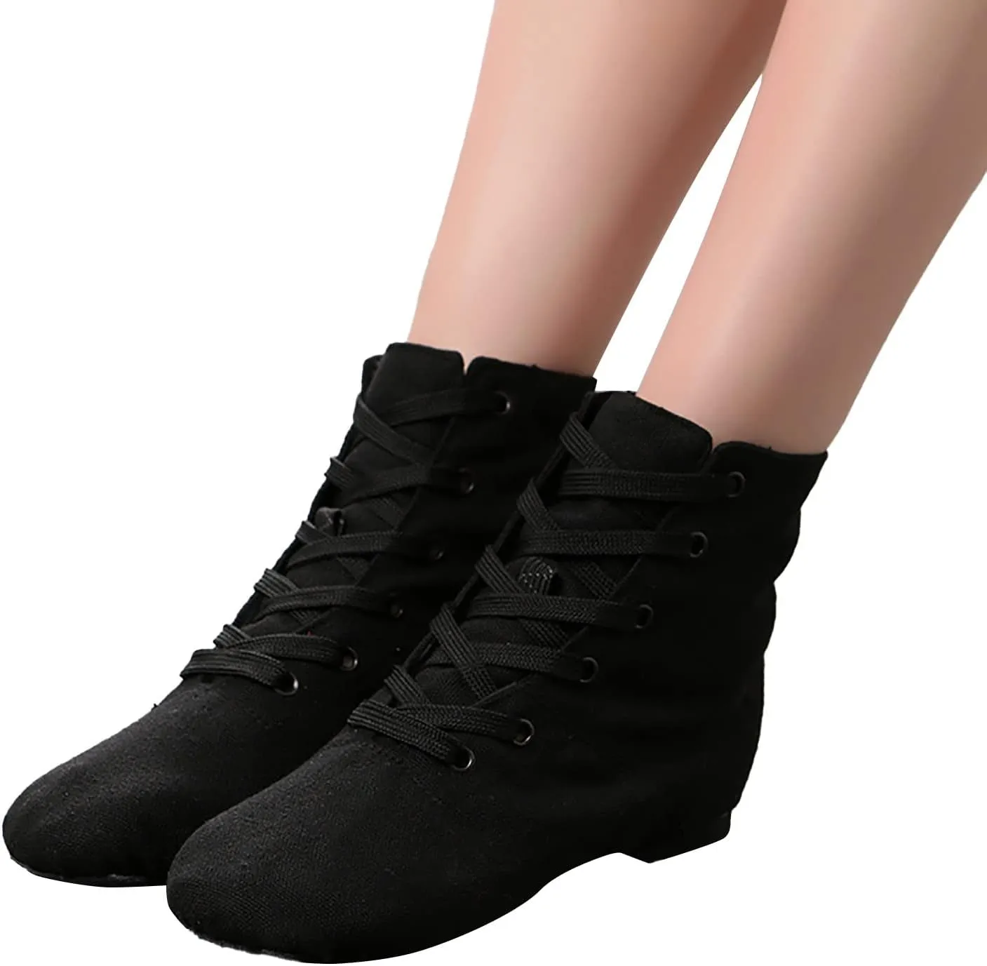 Girls Boys Ankle Boots Canvas Jazz Dancing Sneakers Ballet Dance Boots for Toddler Training Shoes Dancing Flat
