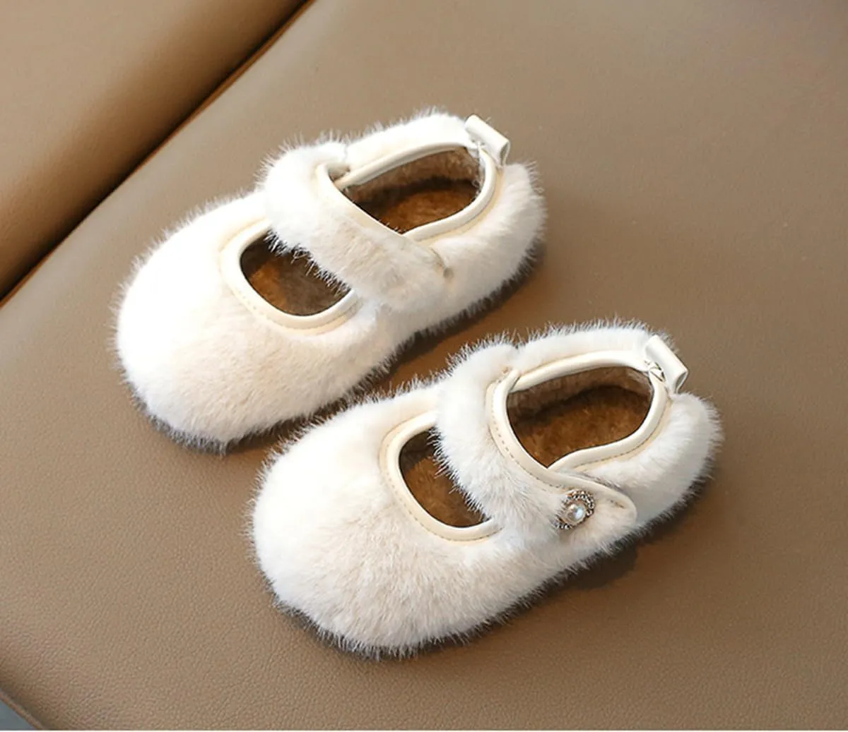 Girls Cozy Flats Lightweight Plush Linned Non-Slip Indoor Outdoor Home Shoes for Toddler/Little Kid