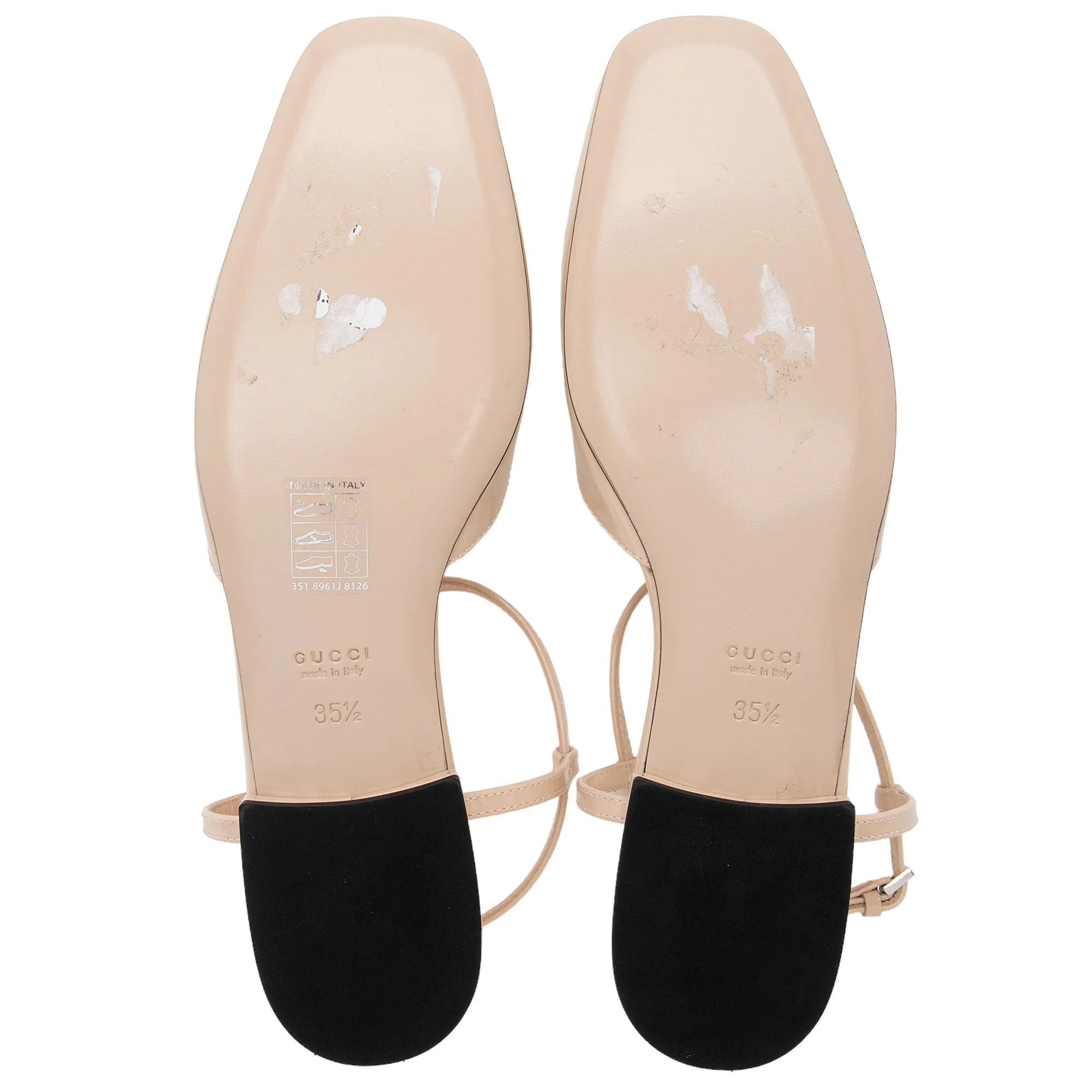 Gucci Patent Leather Double G T-Strap Flats