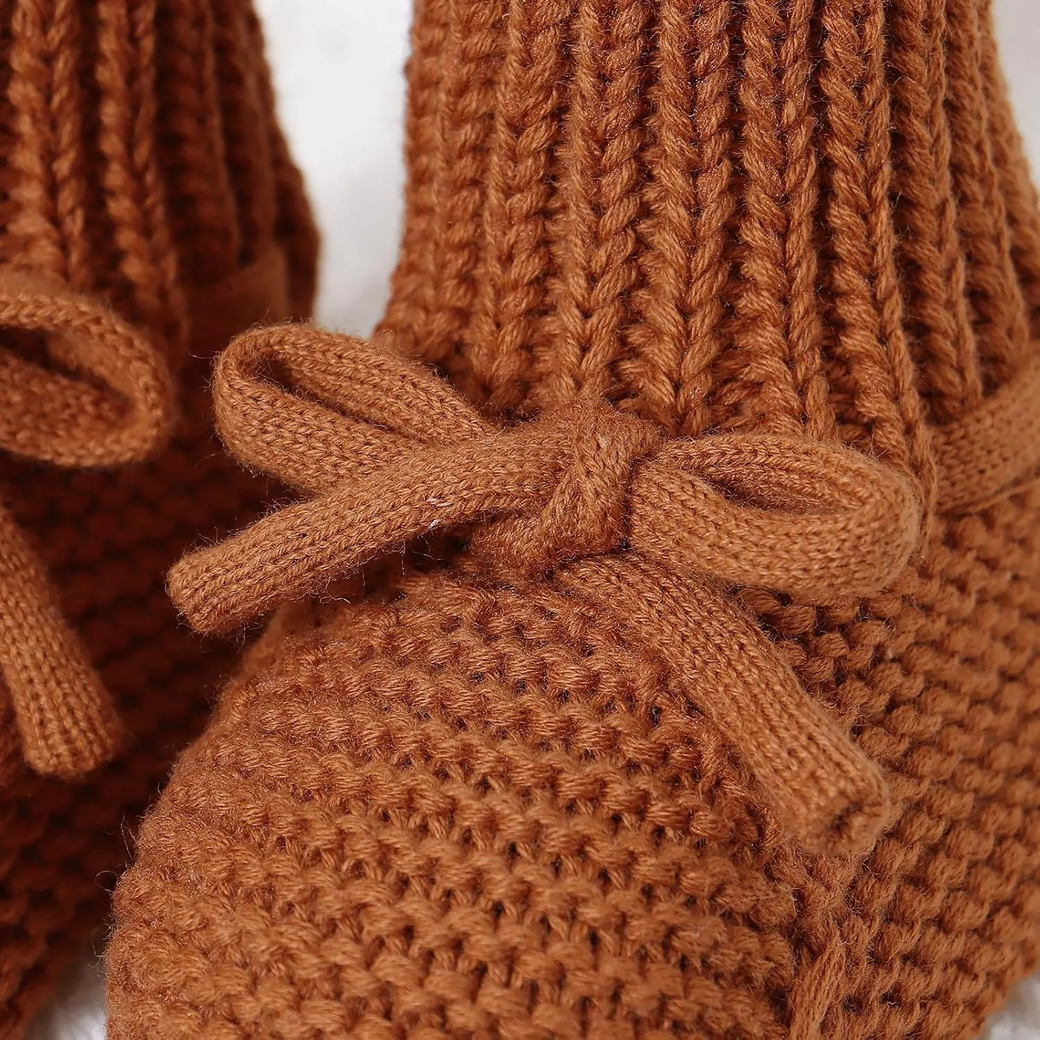 Hadetoto Baby Booties Newborn First Walkers Cozy Shoes Warm Knit Soft Booties for Toddler Infant Boy Girl
