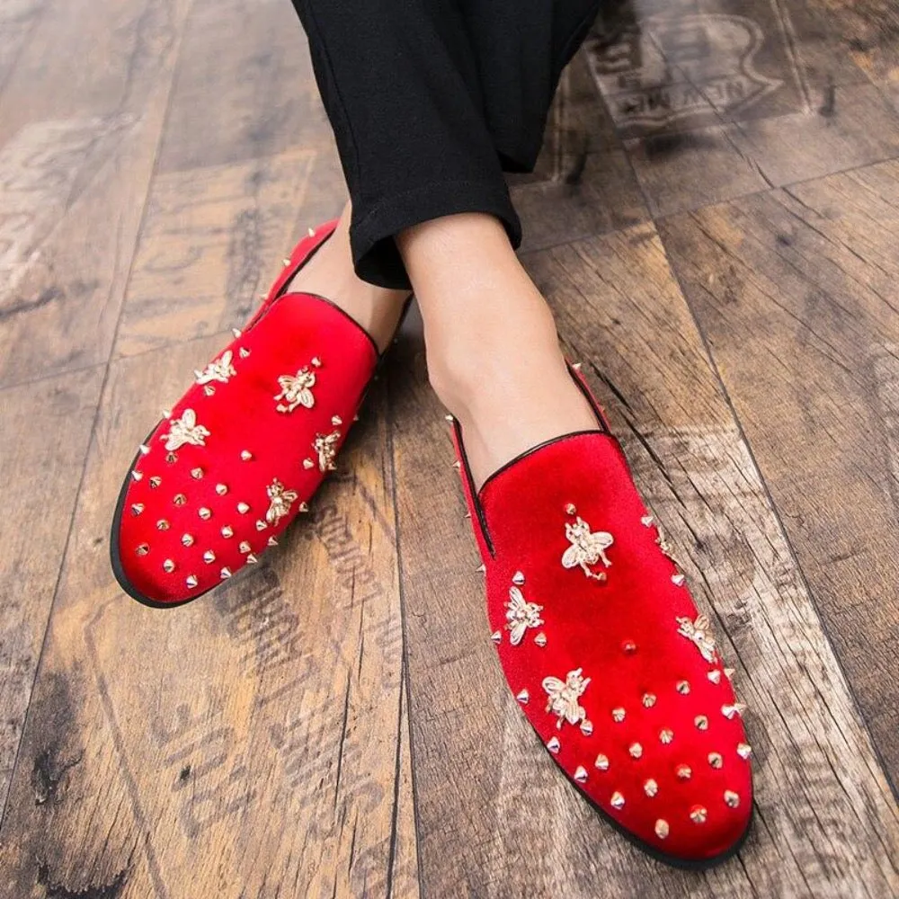 Handmade Velvet Loafer Shoes For Men