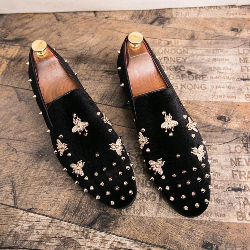 Handmade Velvet Loafer Shoes For Men