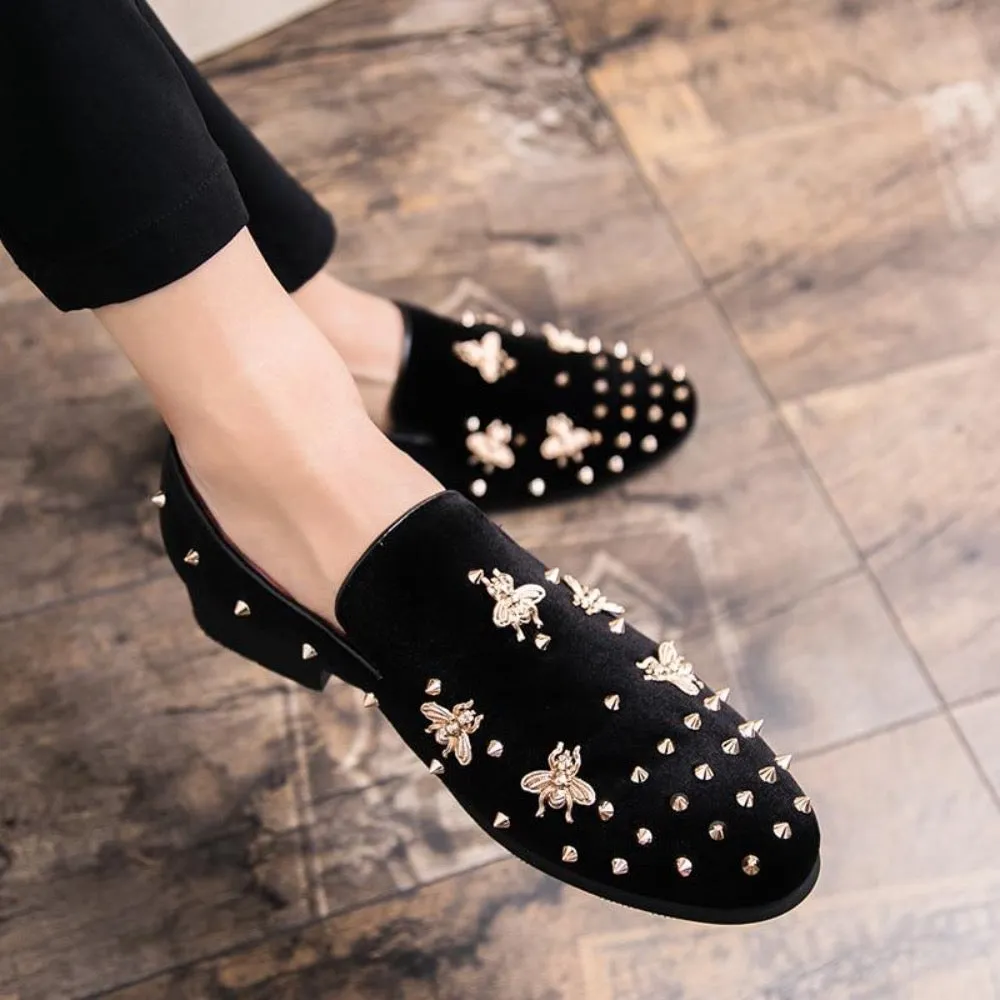Handmade Velvet Loafer Shoes For Men