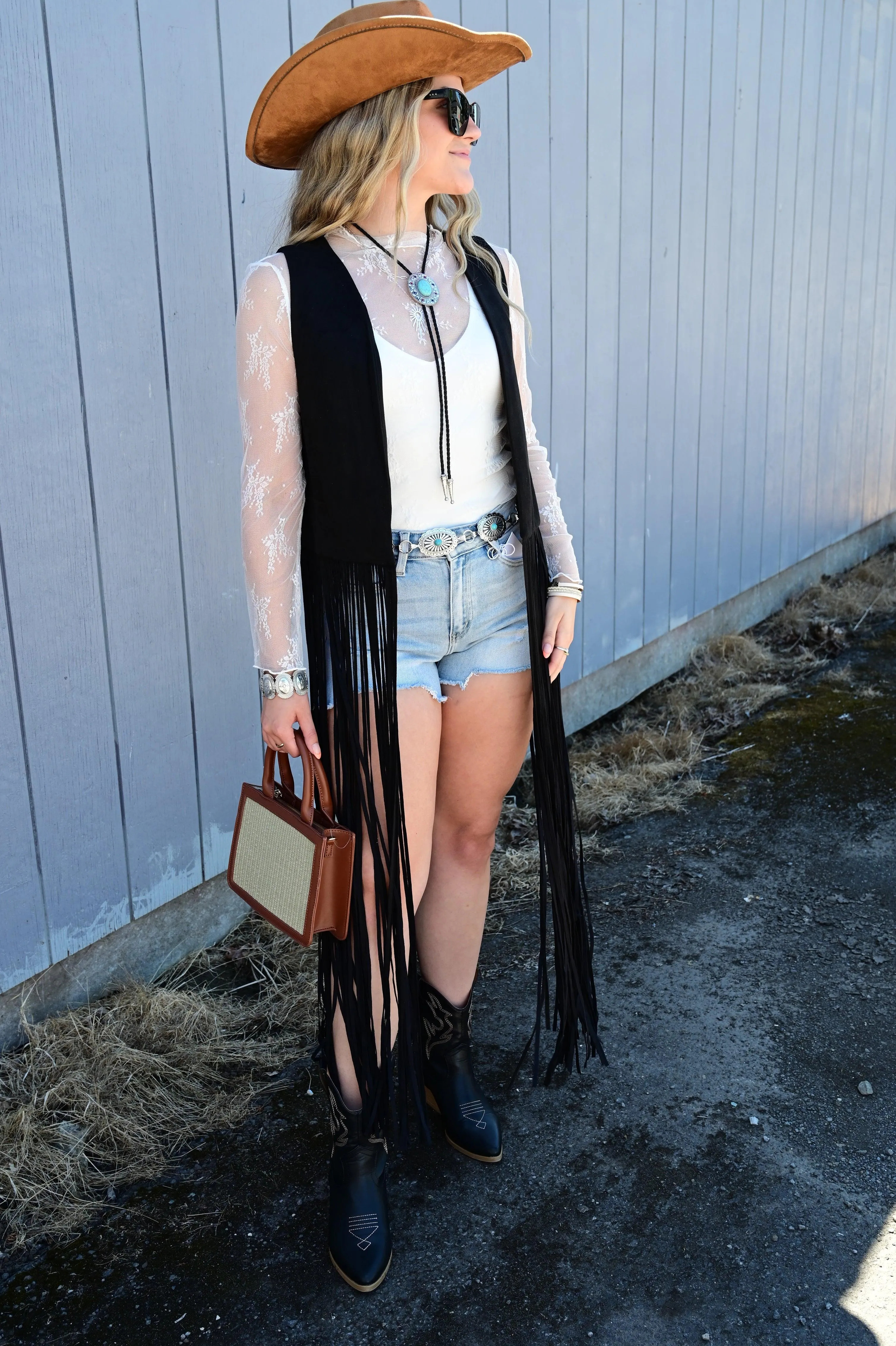 Harper Long Fringe Vest