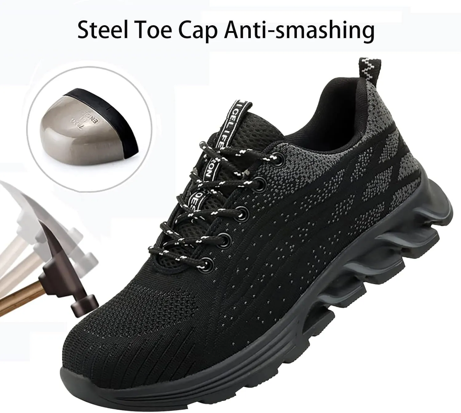 Indestructible Shoes for Women,for Industrial & Construction Site, Drivers, Factories, Kitchens, Gas Stations,