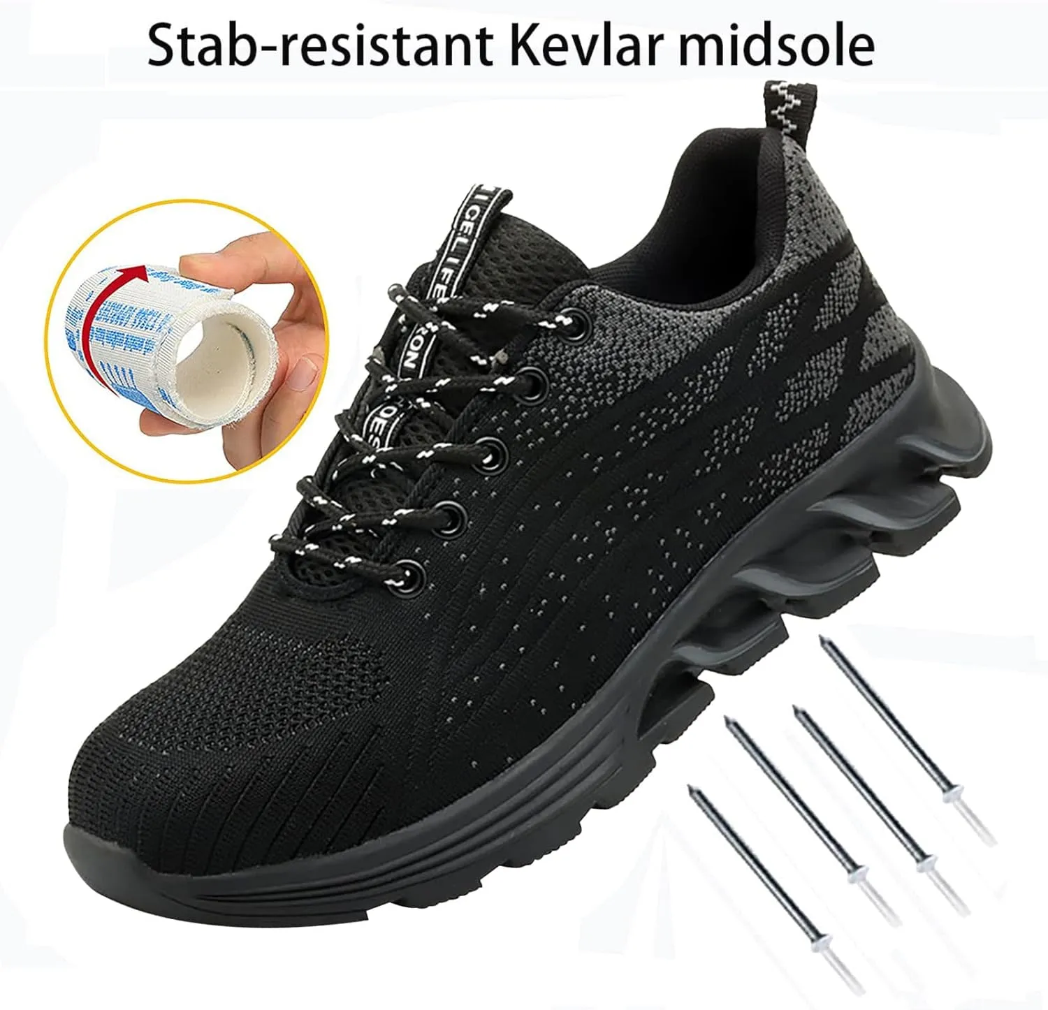 Indestructible Shoes for Women,for Industrial & Construction Site, Drivers, Factories, Kitchens, Gas Stations,