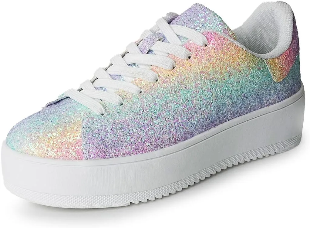 J. Adams Hero Platform Sneakers for Women - Casual Lace Up Fashion Tennis Shoes