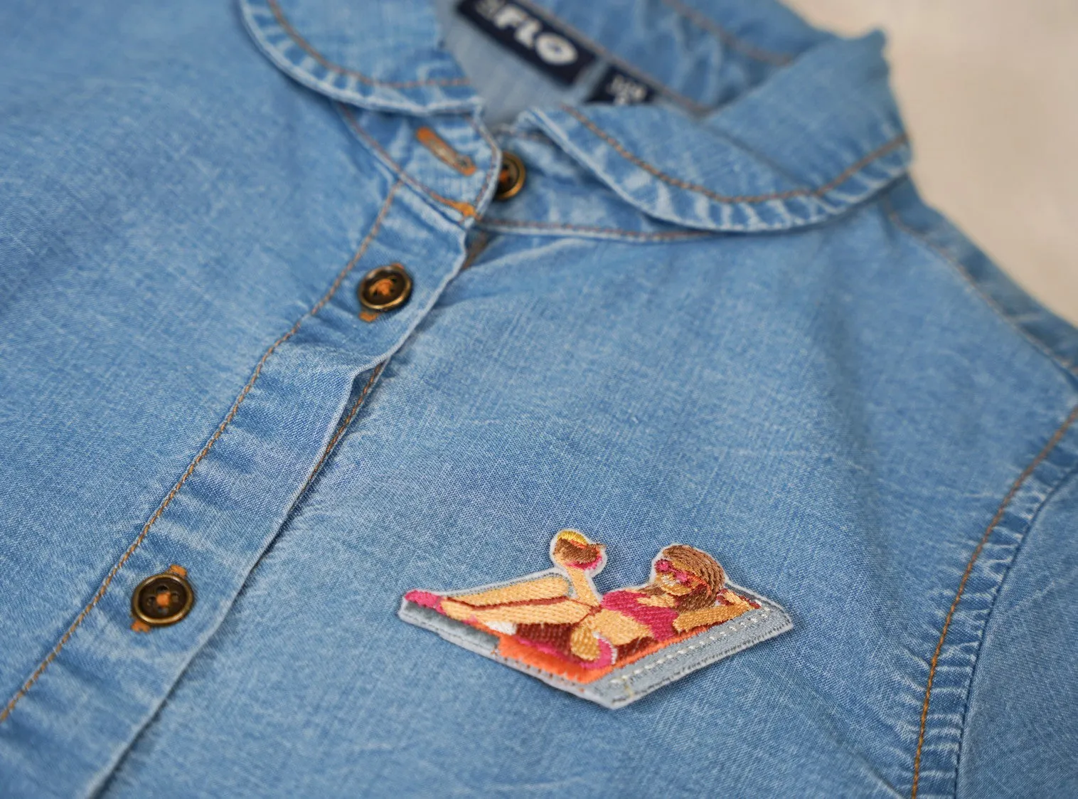 Like Flo Tencell Denim Knotted Blouse
