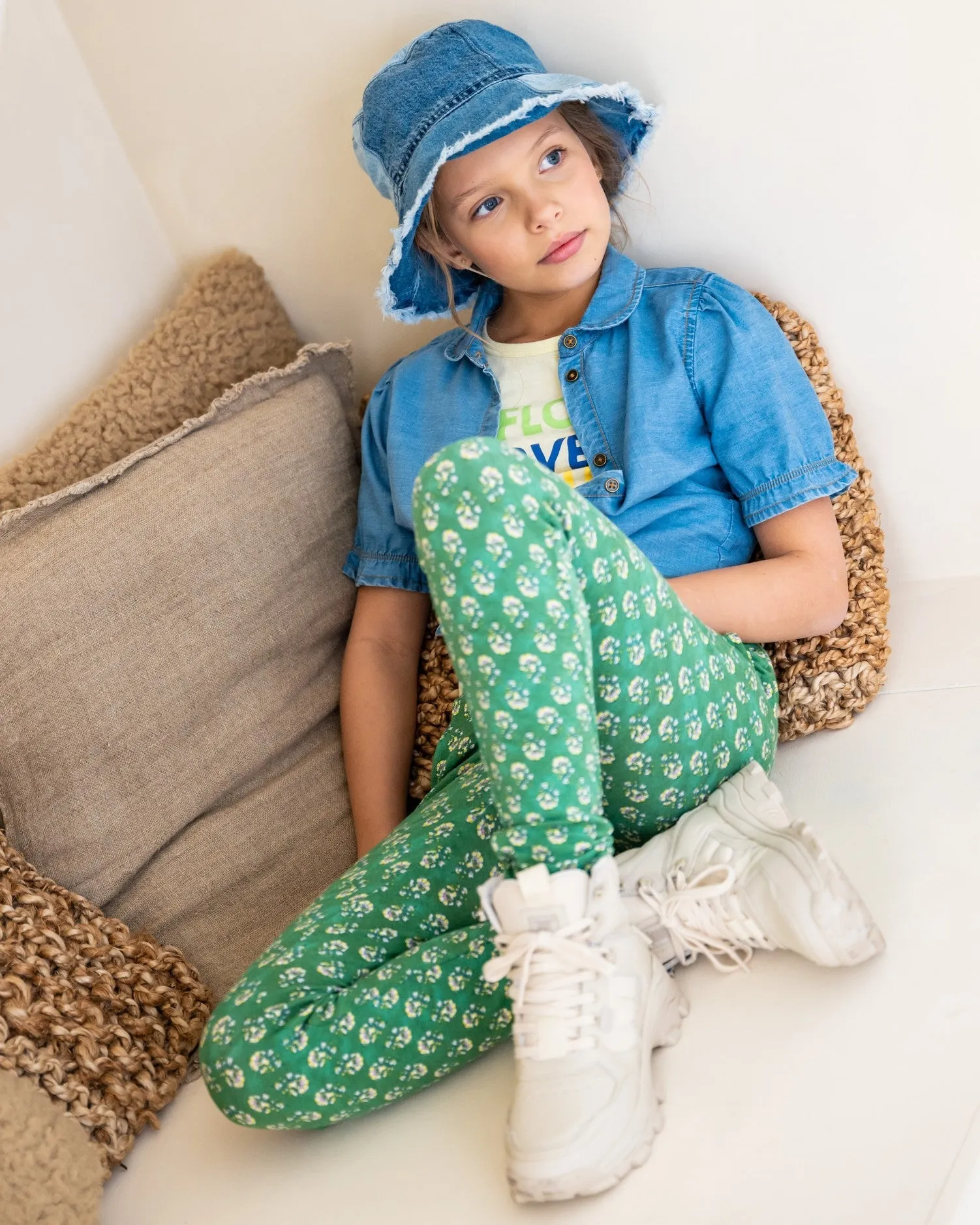Like Flo Tencell Denim Knotted Blouse