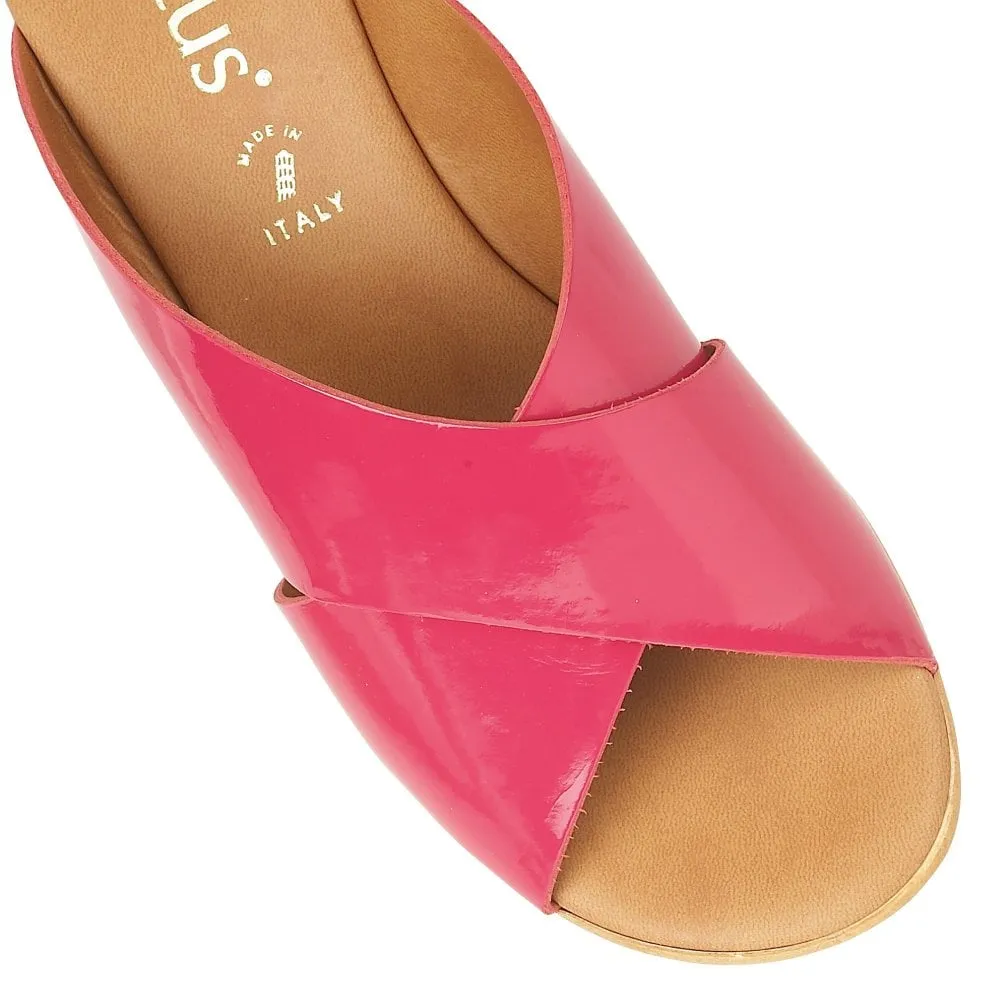 Lotus MULE Tonia PINK Patent WITH Wedge HEEL