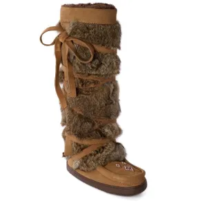 Manitobah Mukluk Women's Tall Wrap Mukluk Suede and Fur Boots - Oak