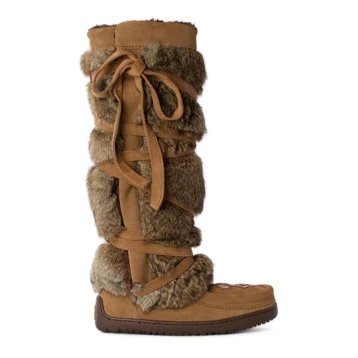 Manitobah Mukluk Women's Tall Wrap Mukluk Suede and Fur Boots - Oak