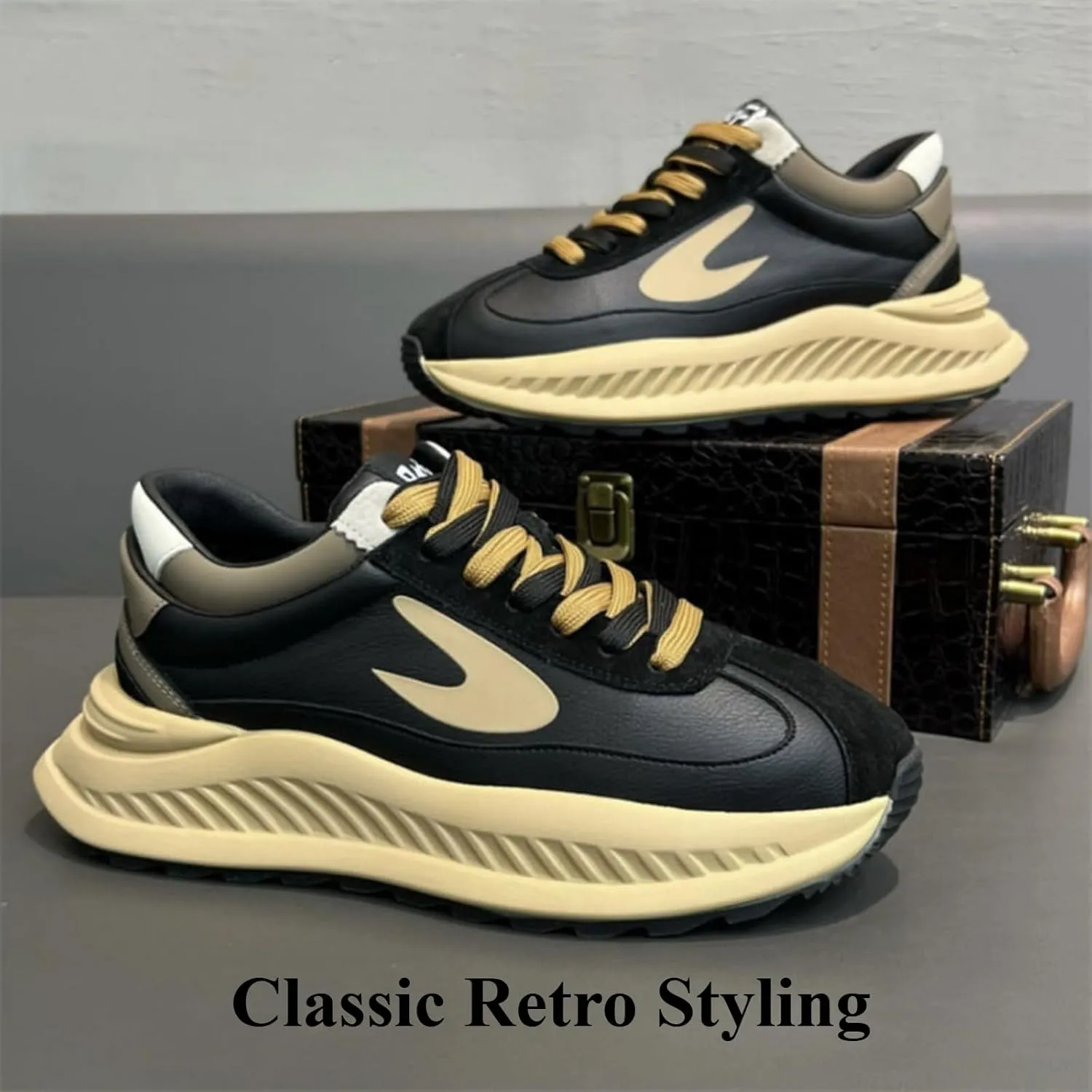 Men's Fashion Chunky Sneakers- Dad Shoes Platform Comfortable Walking Casual Sports Sneakers