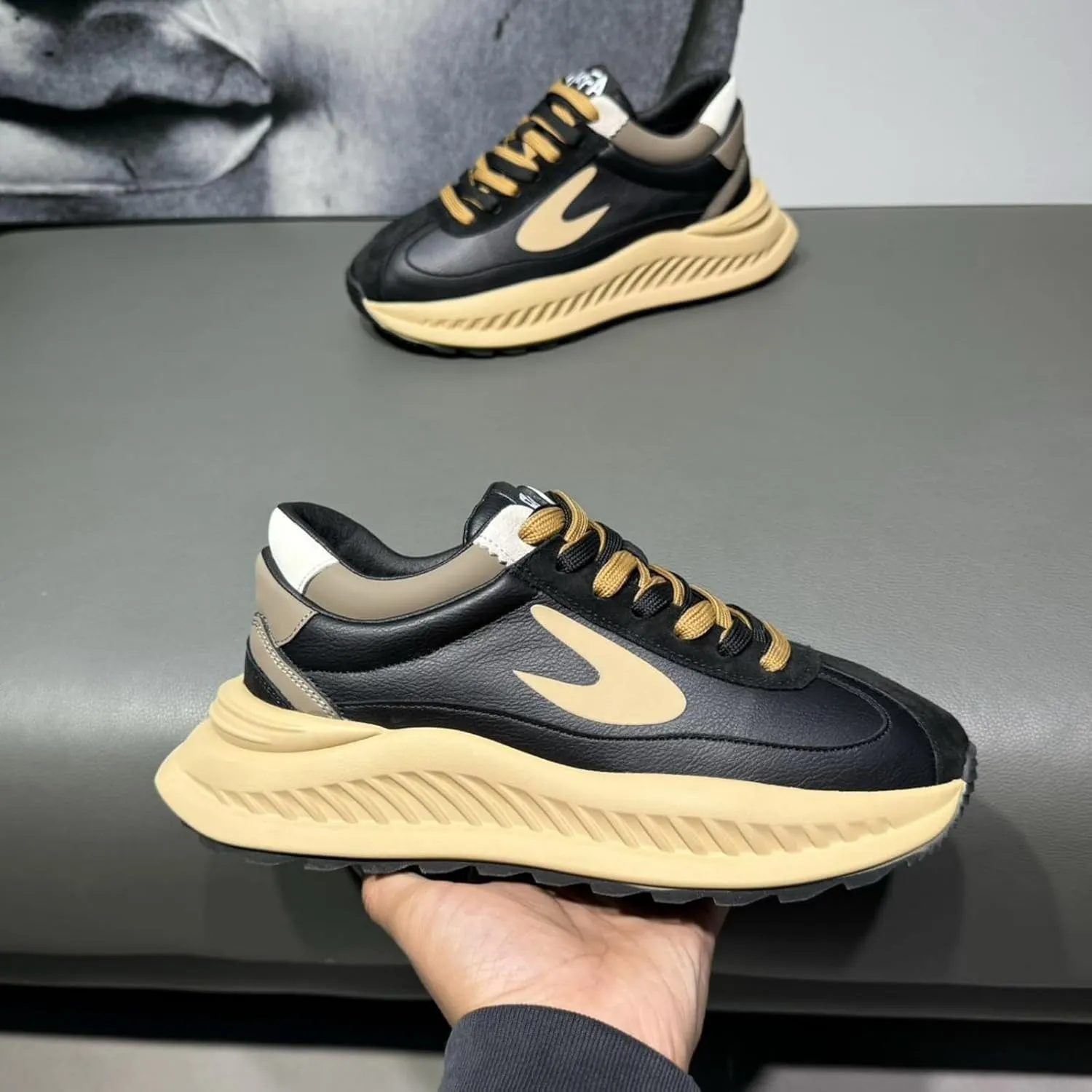 Men's Fashion Chunky Sneakers- Dad Shoes Platform Comfortable Walking Casual Sports Sneakers
