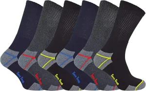 Mens Ultimate Cushioned Cotton Crew Work Socks for Steel Toe Boots 12-15 US