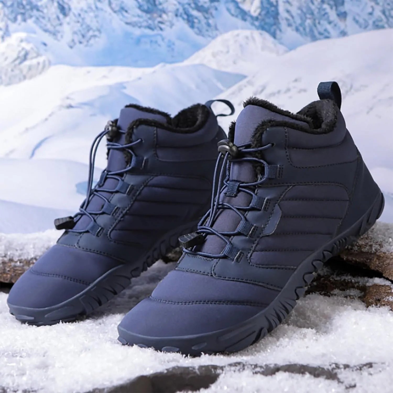 Mens Work Boots Soft Toe Hiking Sneakers Shoes Warm Fur Lined Women's Workout Shoes Nonslip Lightweight Outdoor Botas Mid Ankle Work Casual Hike Grounded Footwear