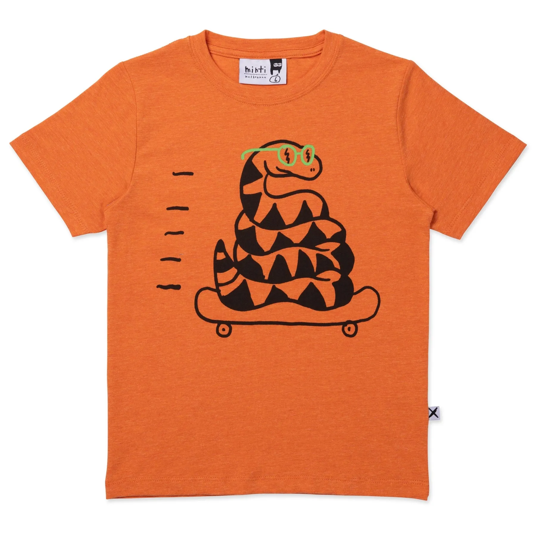 Minti Speedy Snake Tee - Orange Marle