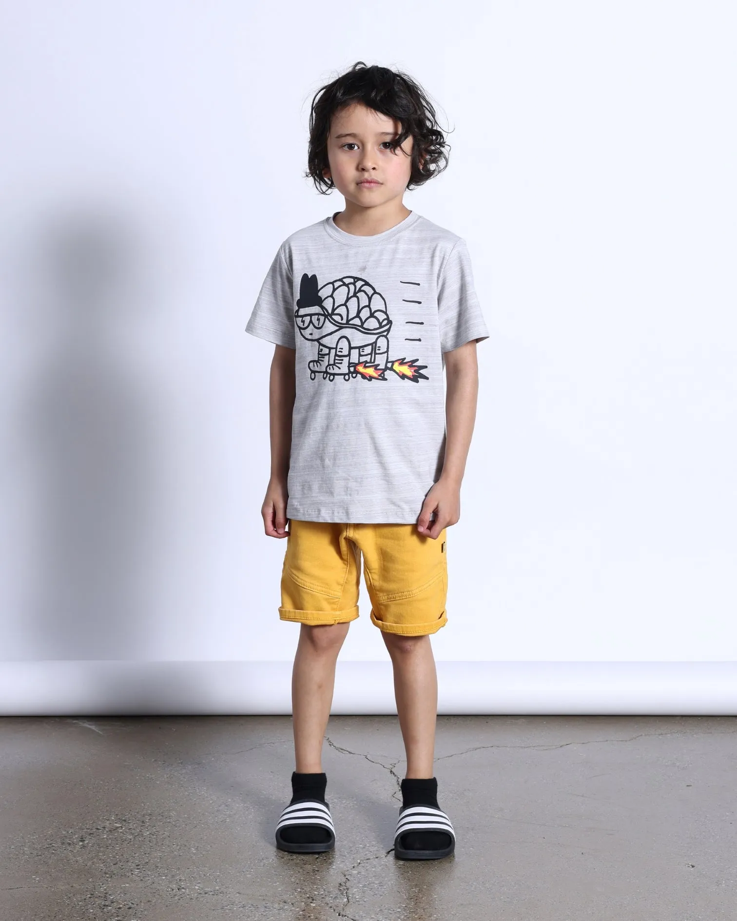Minti Speedy Turtle Tee - Grey Motley