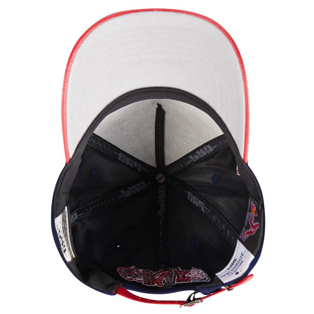 MLB ATLANTA BRAVES CITY RANSOM LEATHER PINCH FRONT STRAPBACK (MIDNIGHT NAVY)