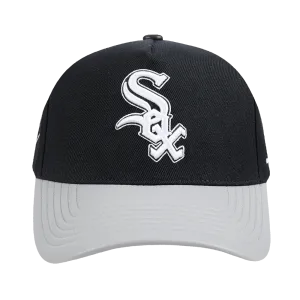 MLB CHICAGO WHITE SOX CITY RANSOM LEATHER PINCH FRONT STRAPBACK (BLACK)